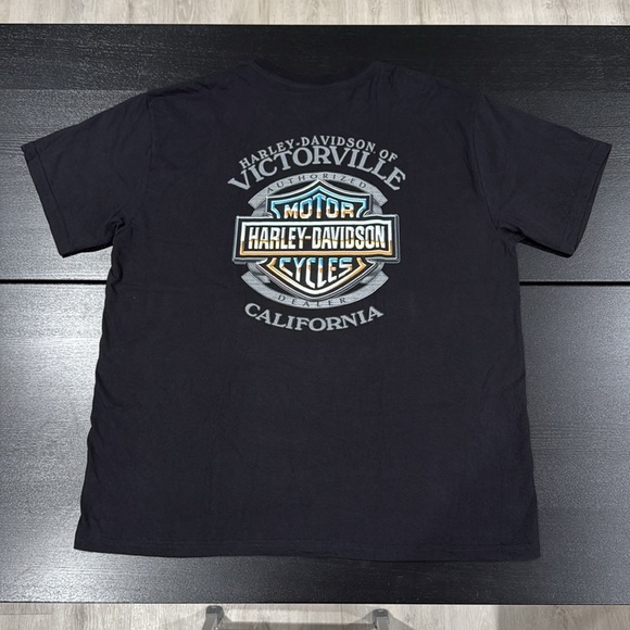 Harley-Davidson Black T-Shirt with Patriotic Pin-Up Girl with Flag - 2XL - Picture 5 of 5